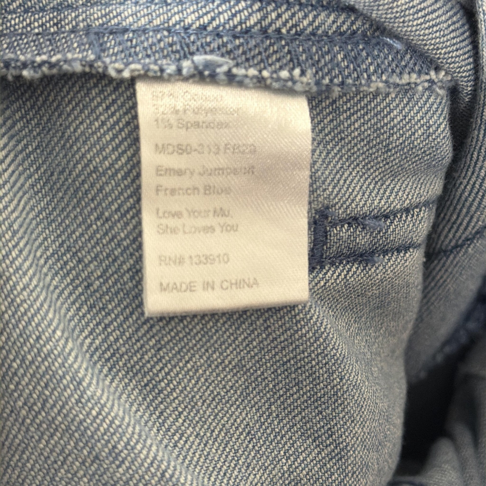 Show Me Your MuMu Medium Blue Denim Short-Sleeve Jumpsuit - Picture 13 of 13